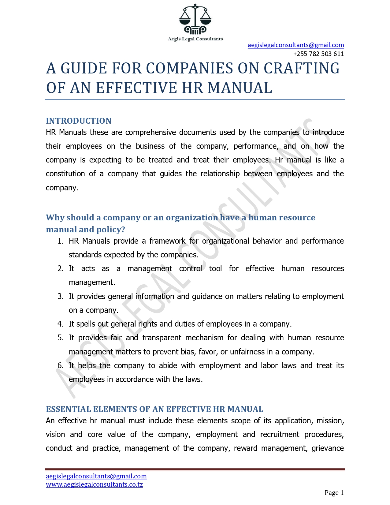 a guide for companies on crafting an effective of hr manuals page 0001