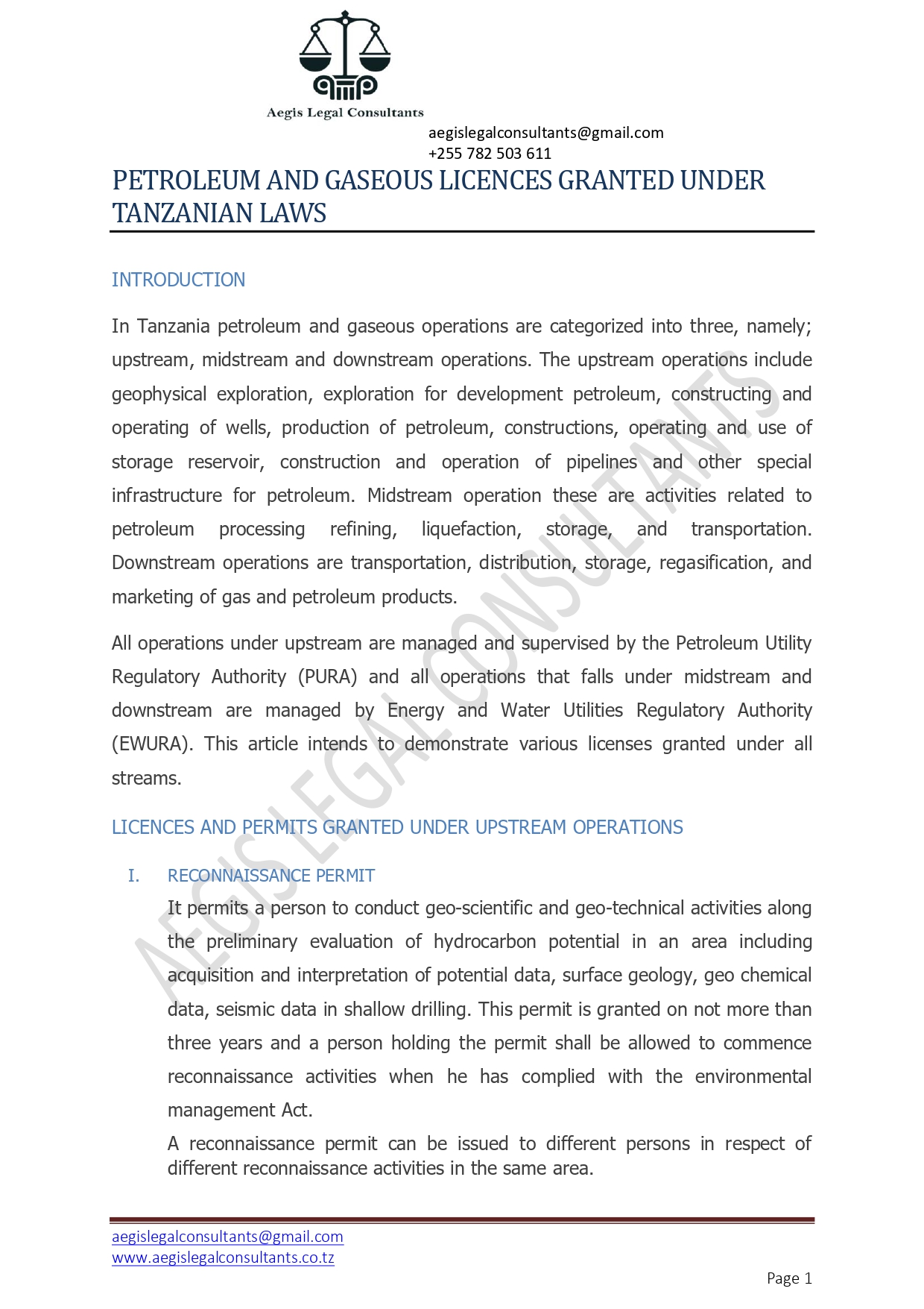 petroleum licences granted under tanzanian laws page 0001